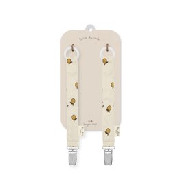 Konges Sløjd 2 Pack Pacifier Strap Lemon
