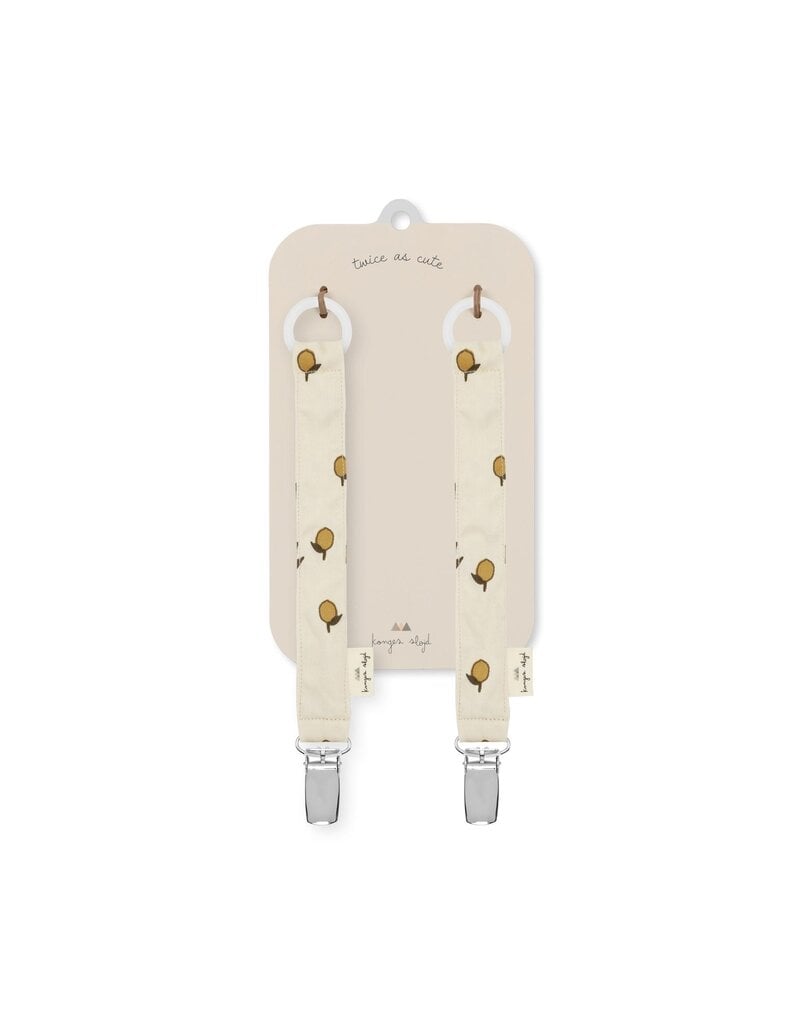 Konges Sløjd 2 Pack Pacifier Strap Lemon