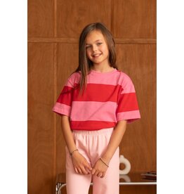 GG Luxe Iconic Streep Shirt Roze Rood
