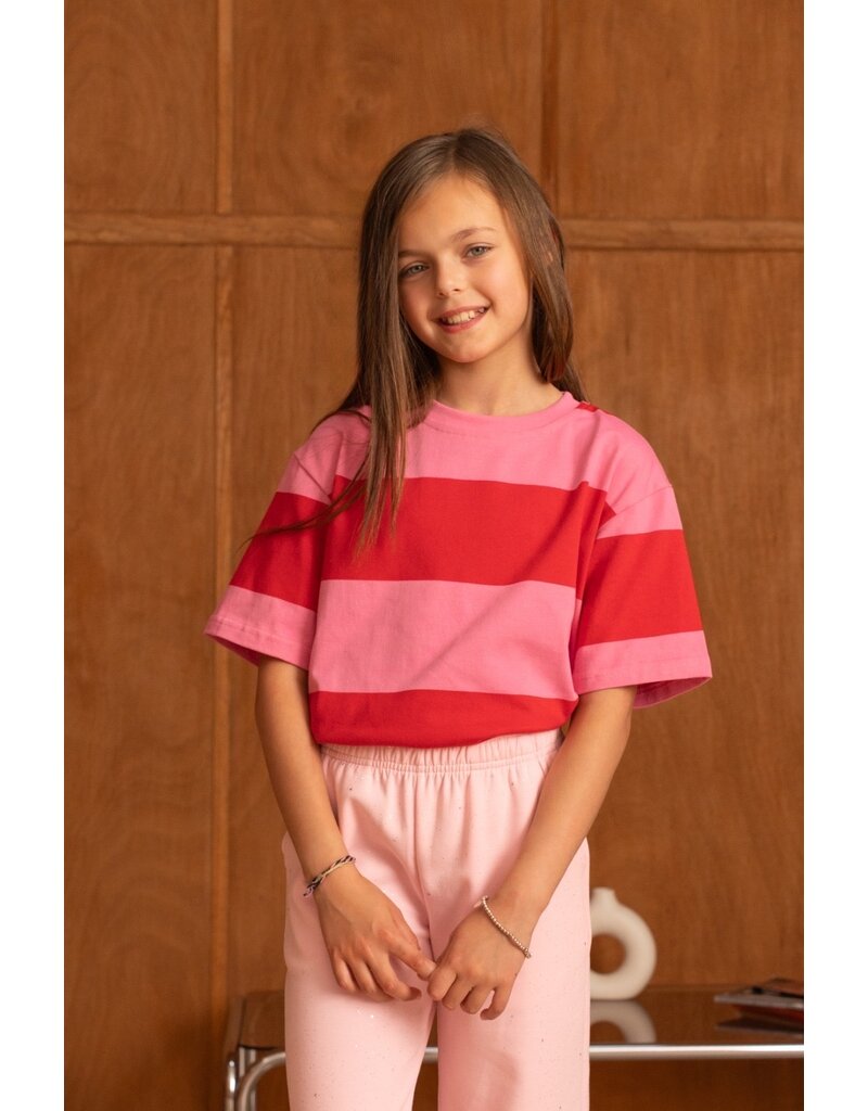 GG Luxe Iconic Streep Shirt Roze Rood