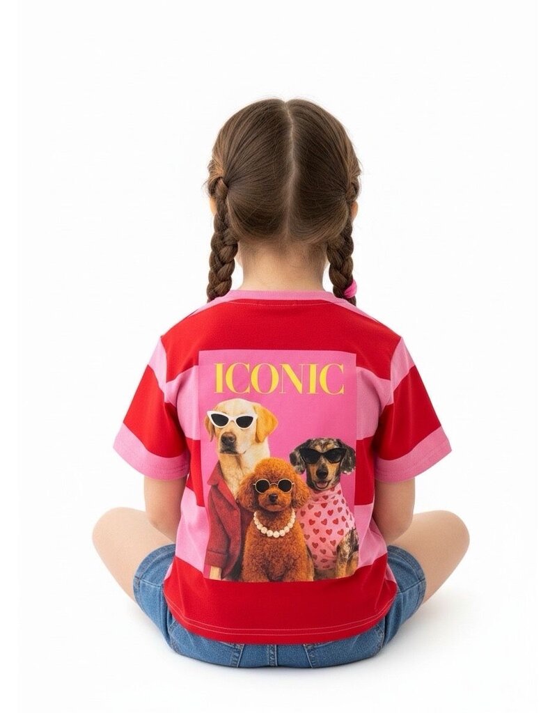 GG Luxe Iconic Streep Shirt Roze Rood