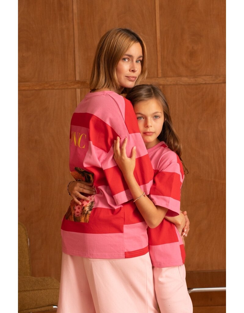 GG Luxe Iconic Streep Shirt Roze Rood
