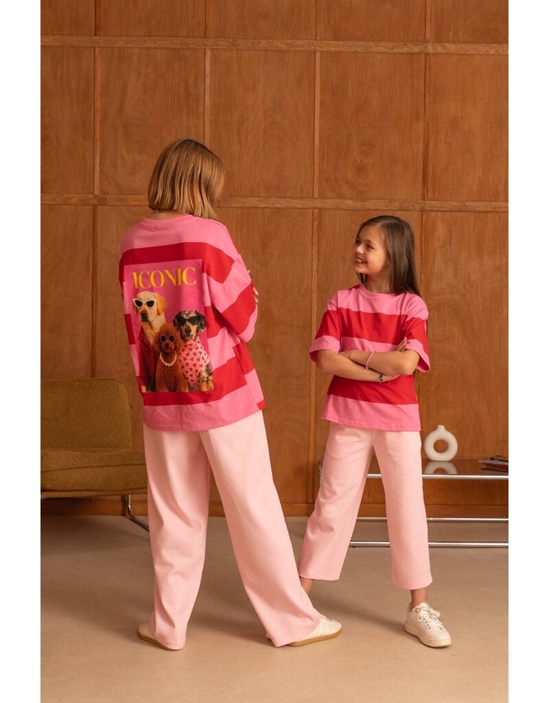 GG Luxe Iconic Streep Shirt Roze Rood