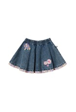 Goldie + Ace Flower Patch Embroidered Skirt
