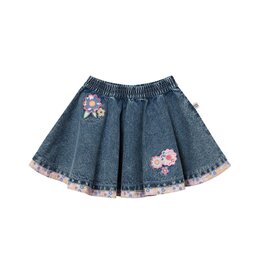 Goldie + Ace Flower Patch Embroidered Skirt