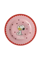Rice Melamine Side Plate Pink with Pink Snoopy Print