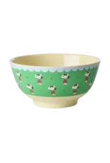 Rice Melamine Bowl Green with Green Snoopy Print