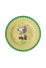 Rice Melamine Side Plate with Yellow Snoopy Print