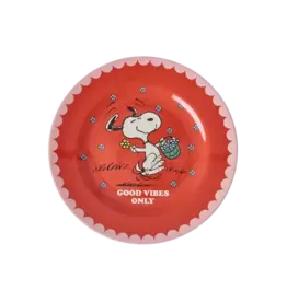 Rice Melamine Side Plate with Red Snoopy Print