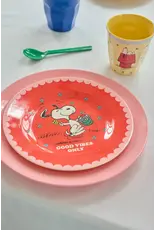 Rice Melamine Side Plate with Red Snoopy Print