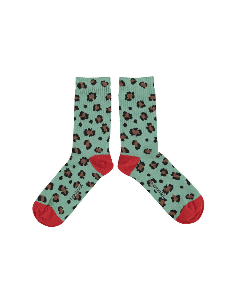 piupiuchick Socks Green Animal Print