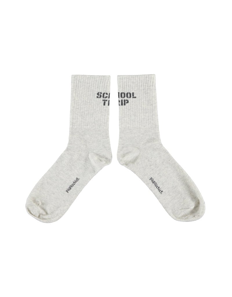 piupiuchick Socks Light Grey Scool Trip
