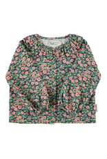 piupiuchick Blouse Round Collar Green Multicolor Flowers