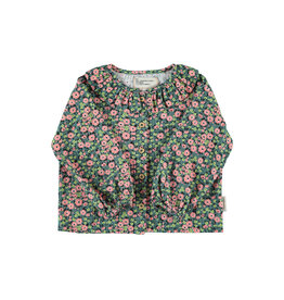 piupiuchick Blouse Round Collar Green Multicolor Flowers
