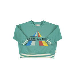 piupiuchick Sweatshirt Green "here we go" Print