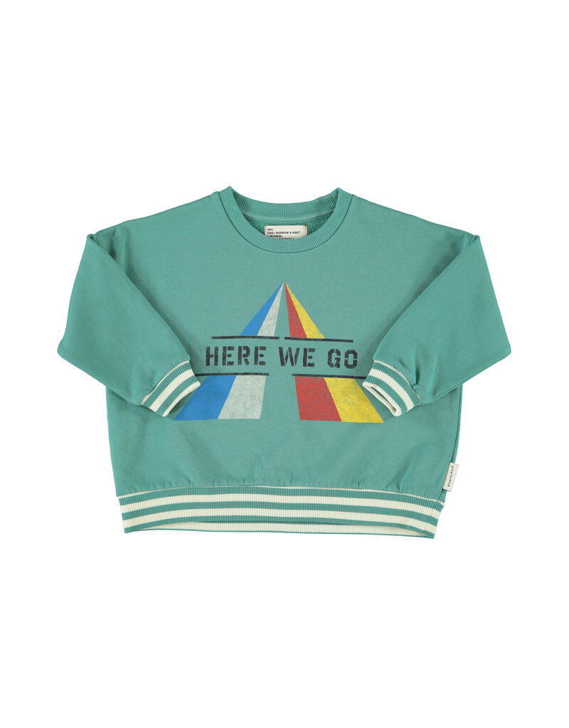 piupiuchick Sweatshirt Green "here we go" Print