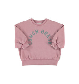 piupiuchick Oversized Sweatshirt Pink "lunch break" Print