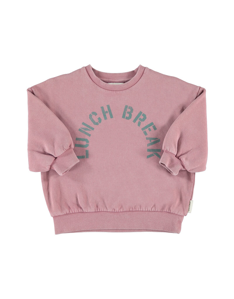 piupiuchick Oversized Sweatshirt Pink "lunch break" Print