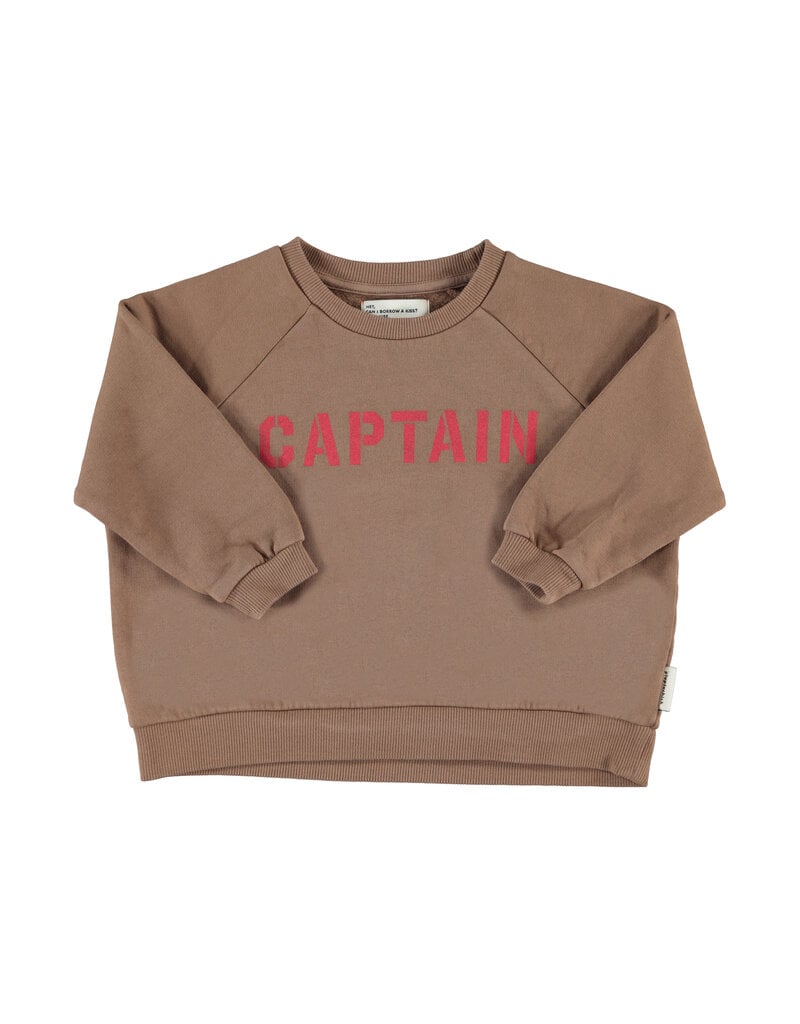 piupiuchick Sweatshirt Brown "captain" Print