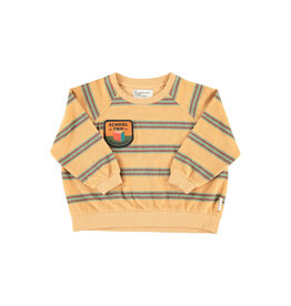 piupiuchick Terry Cotton Sweatshirt Sand Double Stripes