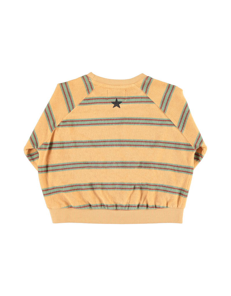 piupiuchick Terry Cotton Sweatshirt Sand Double Stripes