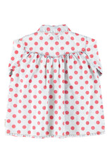 piupiuchick Short Dress Light Blue Denim Red Dots