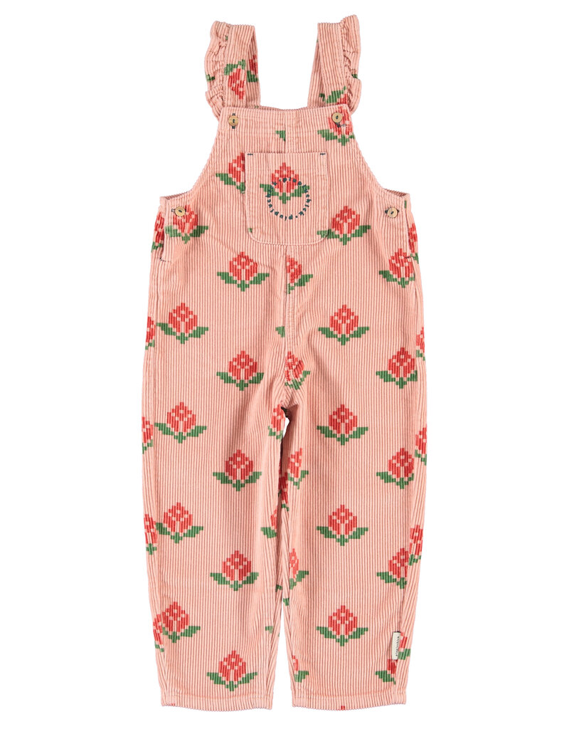 piupiuchick Dungarees Pink Big Flowers