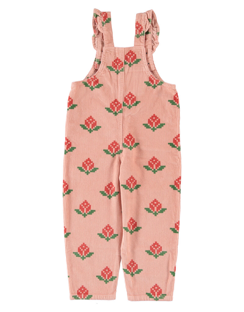 piupiuchick Dungarees Pink Big Flowers