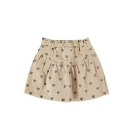 piupiuchick Short Skirt Beige Black Hearts