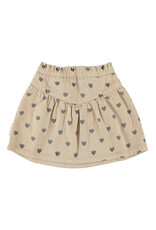 piupiuchick Short Skirt Beige Black Hearts