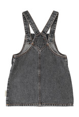 piupiuchick Short Dress Washed Black Denim Apple Print