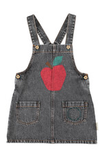 piupiuchick Short Dress Washed Black Denim Apple Print