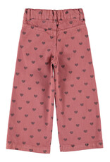 piupiuchick Flare Trousers Pink Black Hearts
