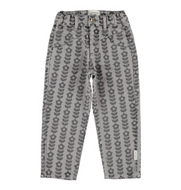 piupiuchick Mom Fit Trousers Grey Black Flowers