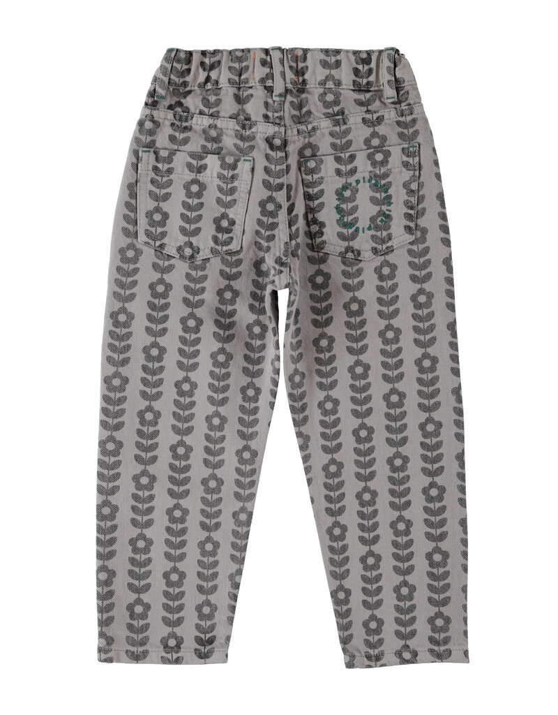 piupiuchick Mom Fit Trousers Grey Black Flowers