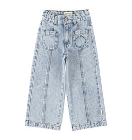 piupiuchick Flare Trousers Fadded Light Blue Denim