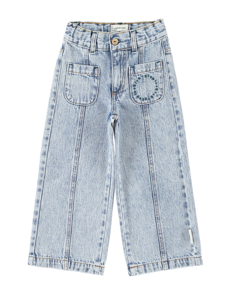 piupiuchick Flare Trousers Fadded Light Blue Denim