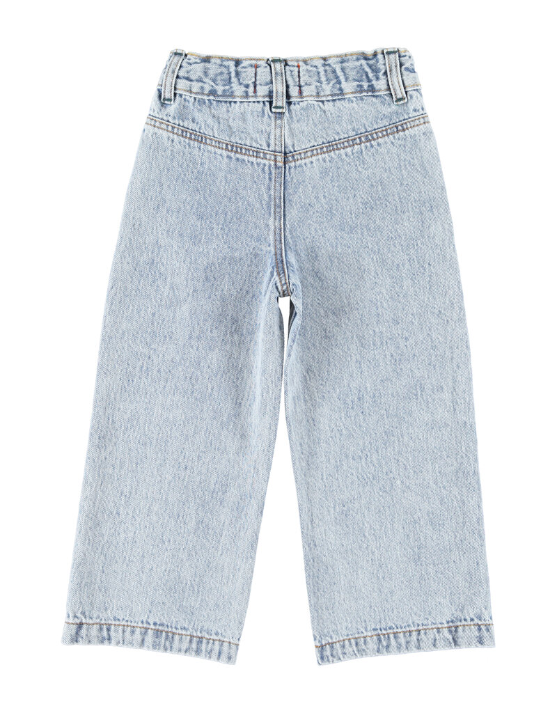 piupiuchick Flare Trousers Fadded Light Blue Denim