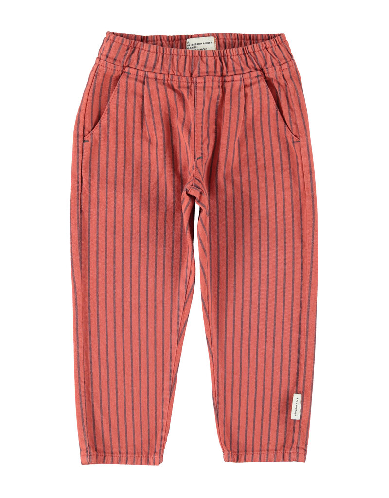 piupiuchick Trousers Bordeaux Black Stripes