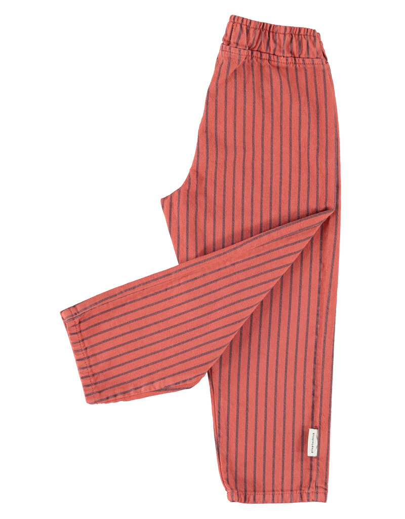 piupiuchick Trousers Bordeaux Black Stripes