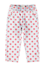 piupiuchick Trousers Light Blue Denim Red Dots