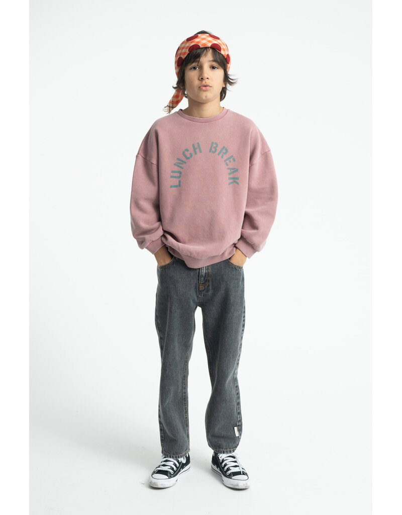 piupiuchick Oversized Sweatshirt Pink "lunch break" Print