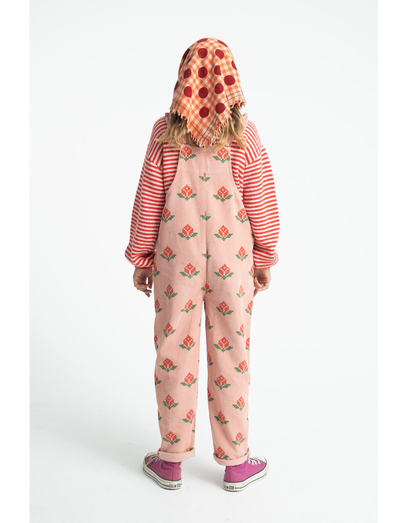 piupiuchick Dungarees Pink Big Flowers