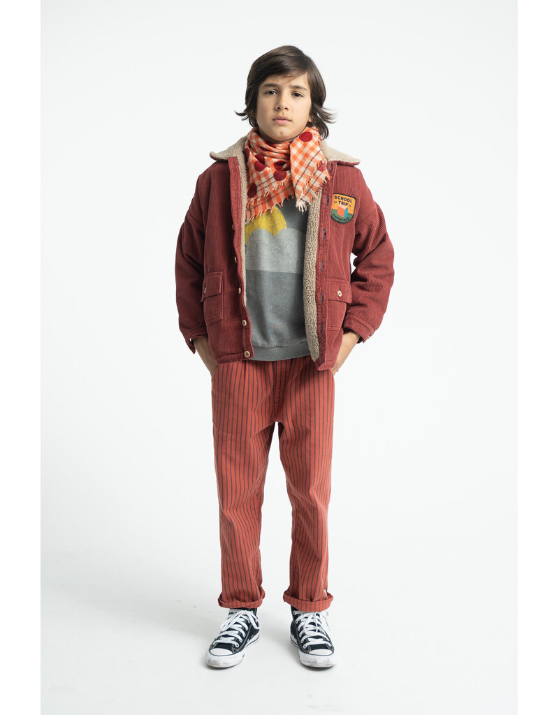 piupiuchick Trousers Bordeaux Black Stripes