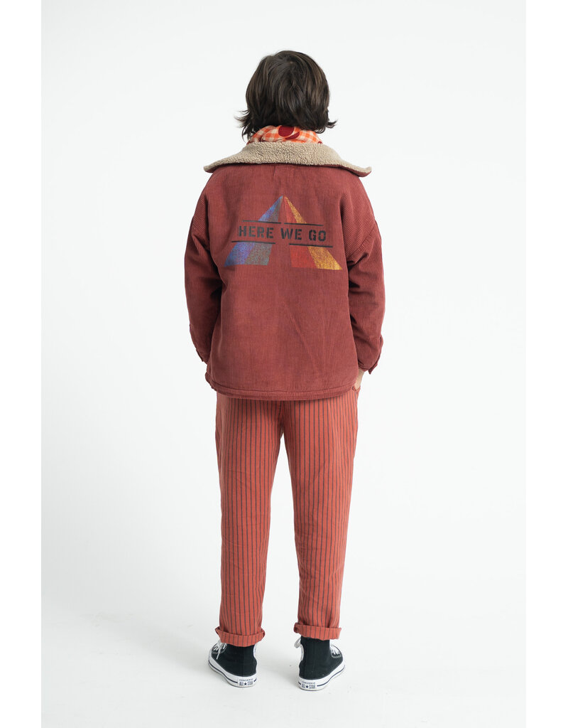 piupiuchick Trousers Bordeaux Black Stripes