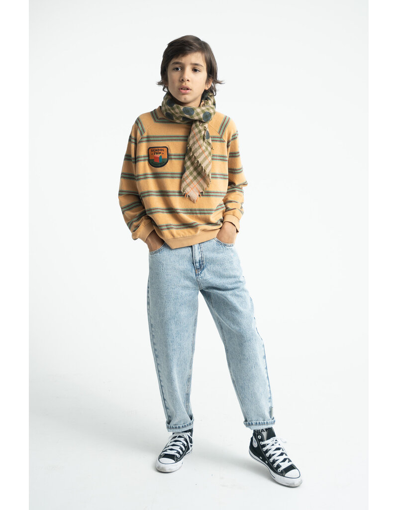 piupiuchick Terry Cotton Sweatshirt Sand Double Stripes