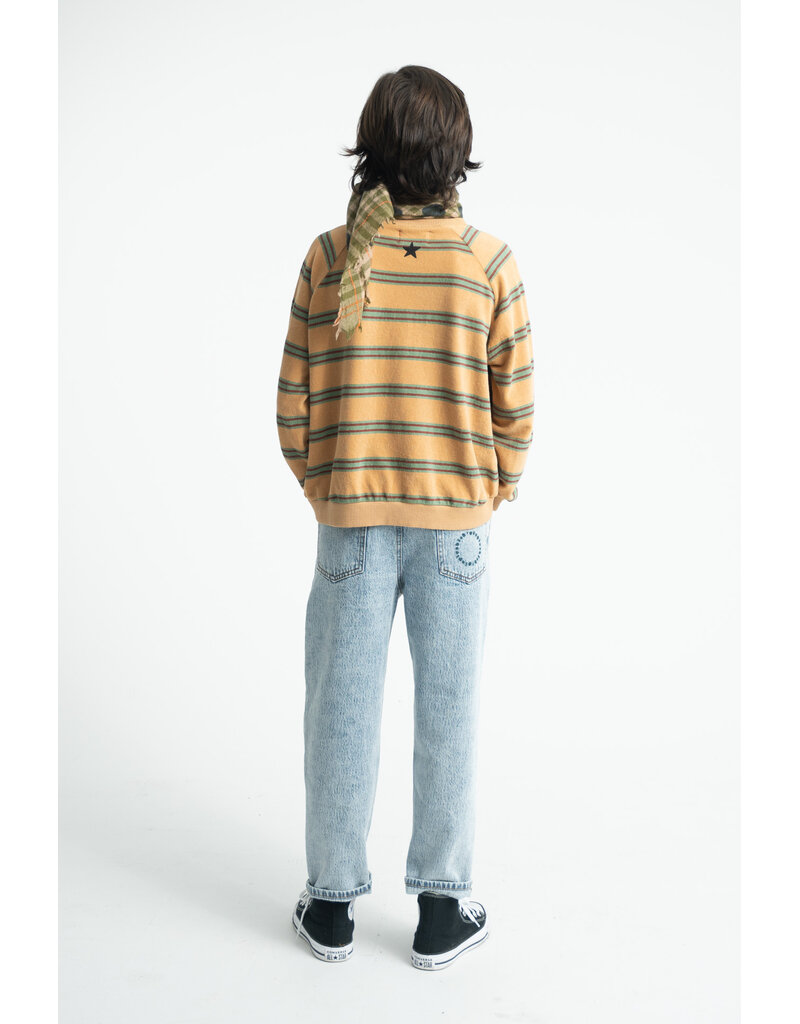 piupiuchick Terry Cotton Sweatshirt Sand Double Stripes