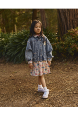 Goldie + Ace Mini Peony Print Batwing Denim Jacket