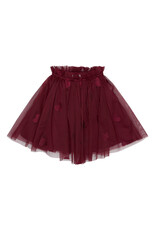 The New Vonda Mesh Skirt Burgundy Emb.