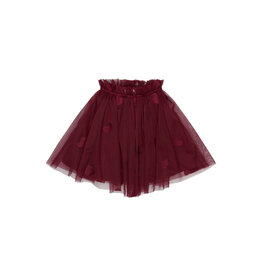 The New Vonda Mesh Skirt Burgundy Emb.